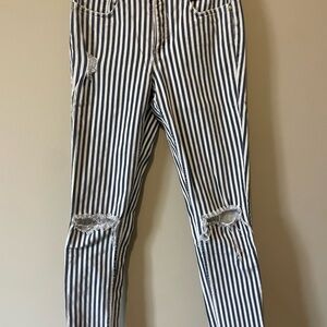 Striped Navy and White Women's Jeans